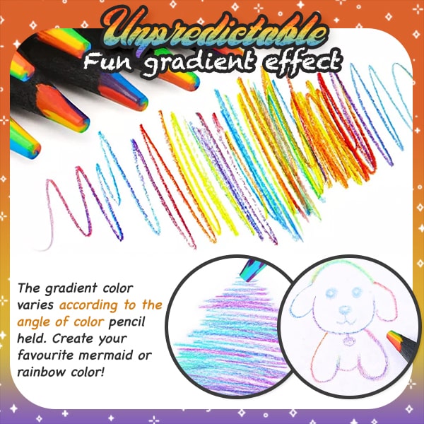 Fun Rainbow Gradient Coloring Pencil