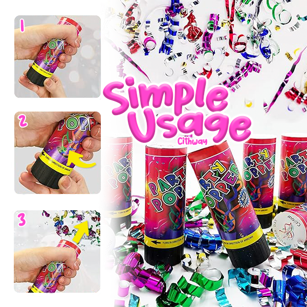 Cithway™ Mixed Metallic Confetti Party Poppers